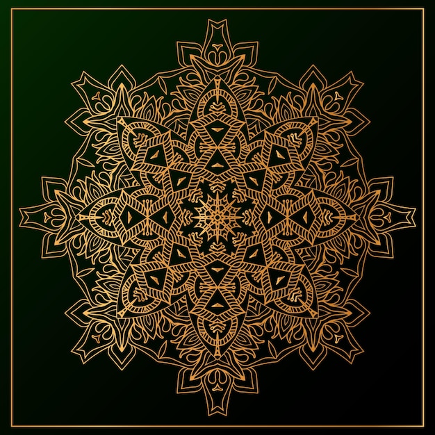 Luxury mandala background with Black golden