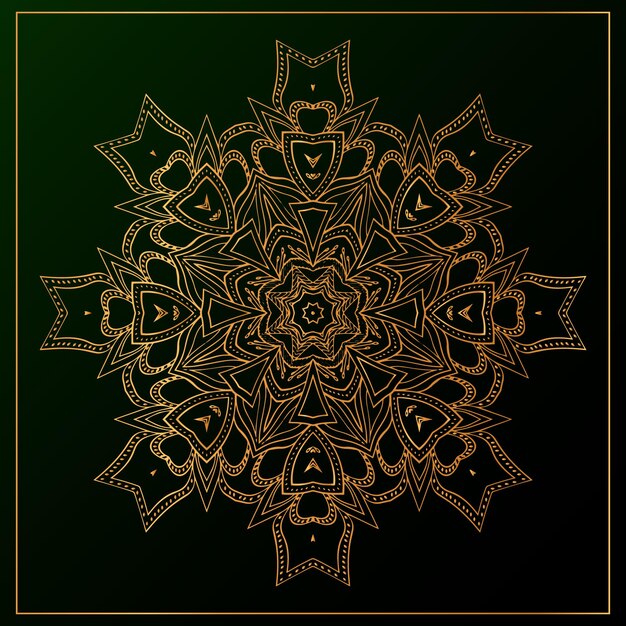 luxury mandala background with black golden
