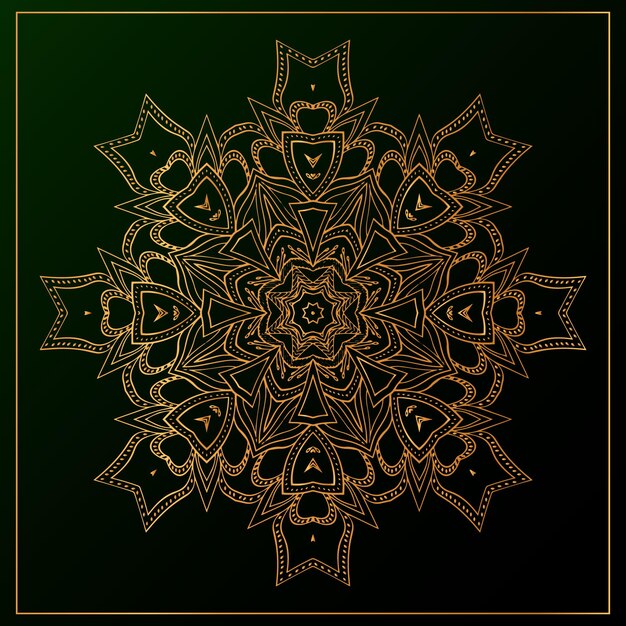 Vector luxury mandala background with black golden