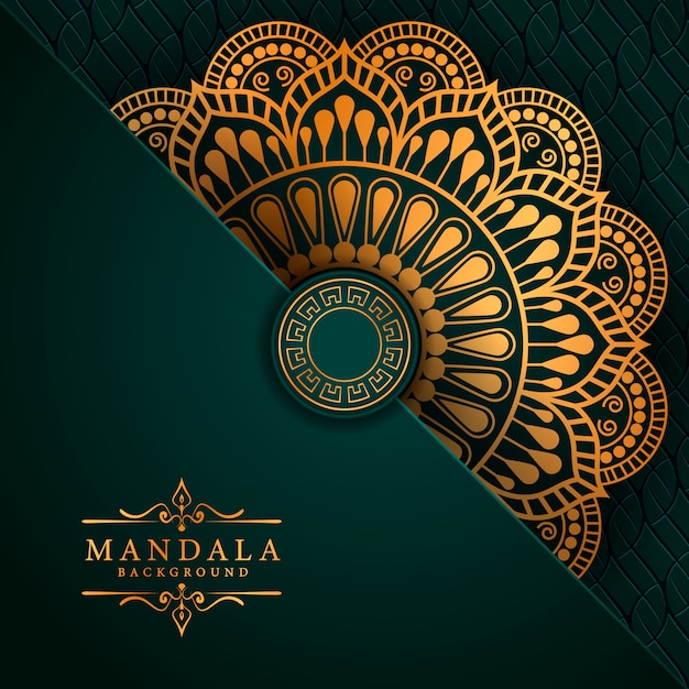 Vector luxury mandala background with elegant golden arabesque