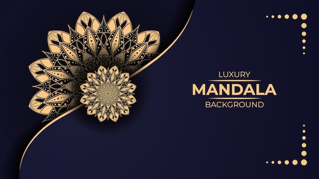 Luxury mandala background with gold color