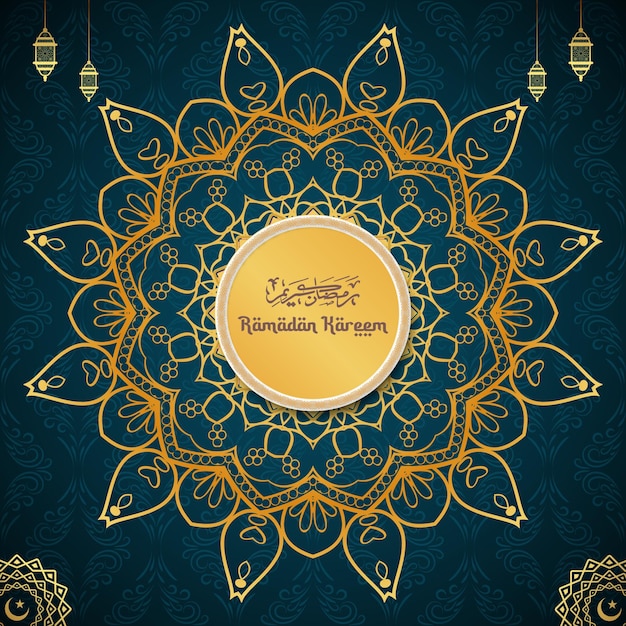 Luxury mandala background with golden arabesque decoration arabic islamic east style