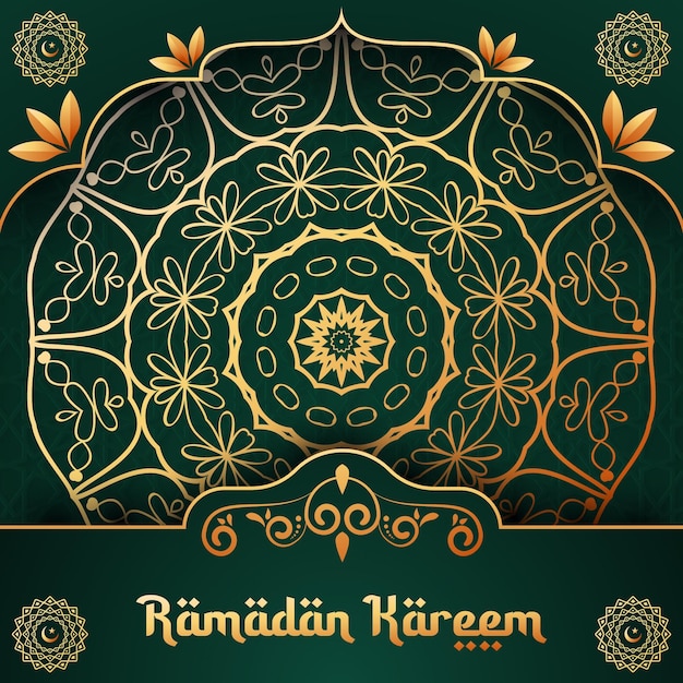 Vector luxury mandala background with golden arabesque decoration arabic islamic east style