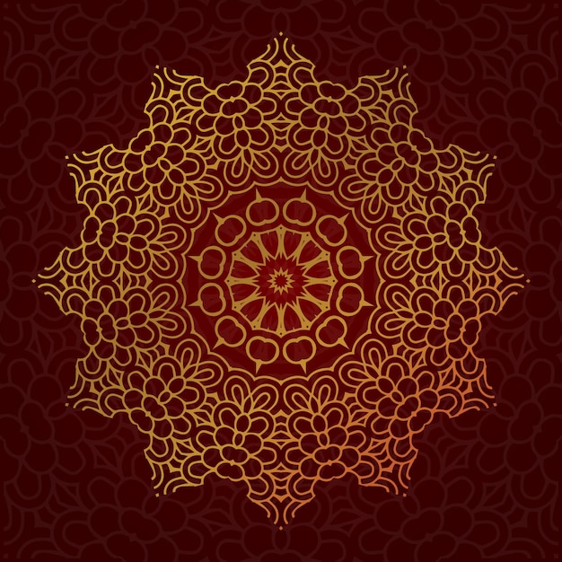 Luxury mandala background with golden arabesque decoration arabic islamic east style