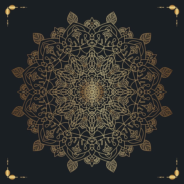 Luxury mandala background with golden arabesque decoration arabic islamic east style