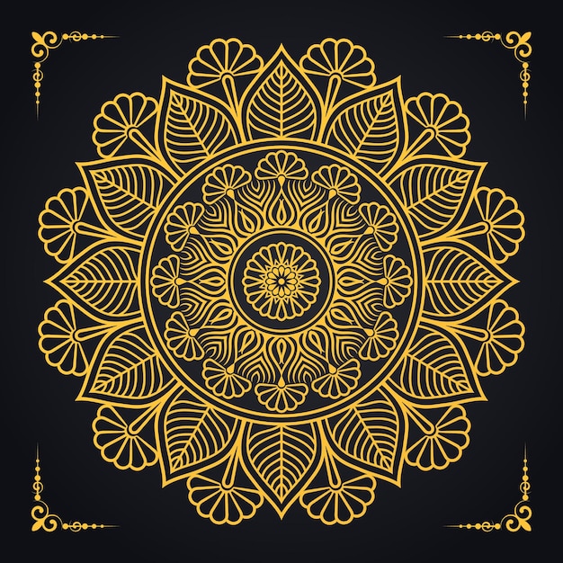 Luxury mandala background with golden arabesque Design