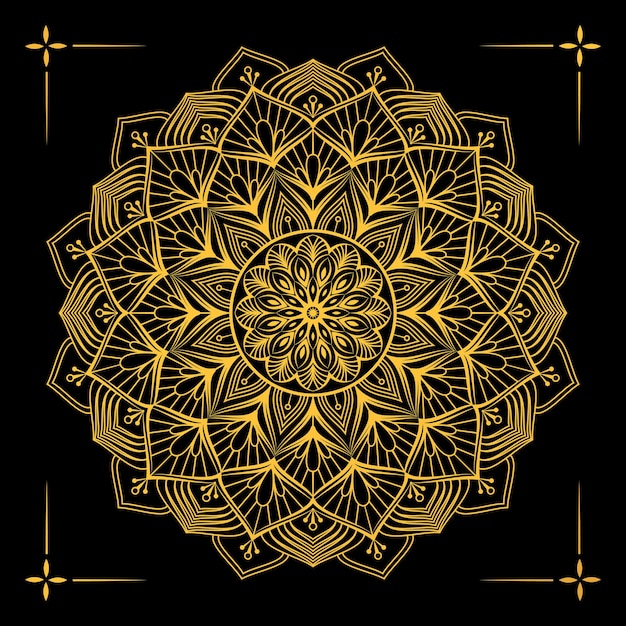 Luxury mandala background with golden arabesque Design