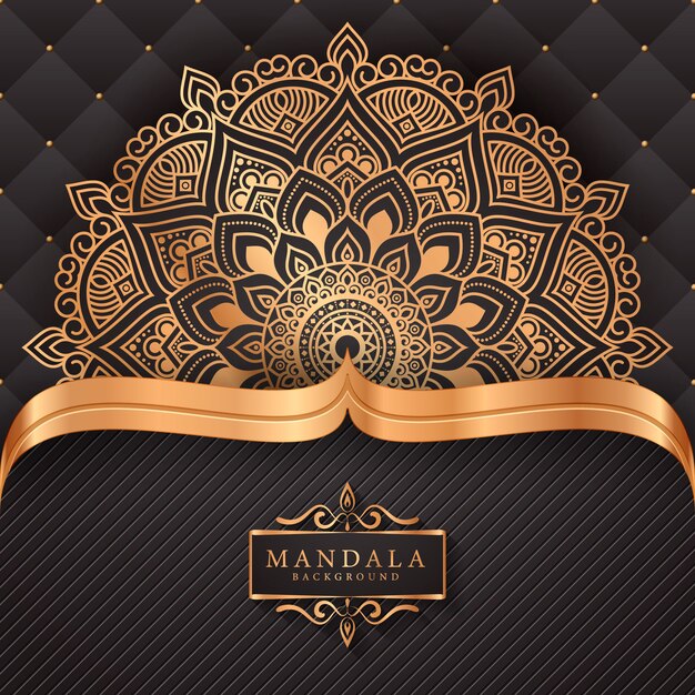 Luxury mandala background with golden arabesque mandala