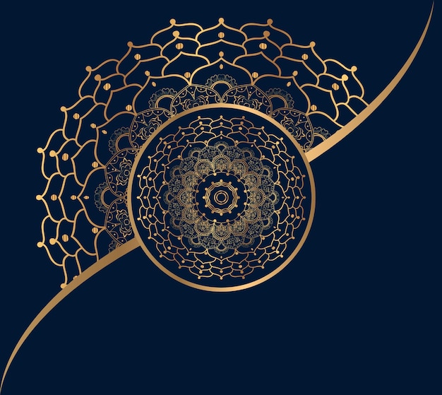 Вектор Роскошный фон мандалы с золотым арабеском узором арабского восточного стиля декоративная мандала
