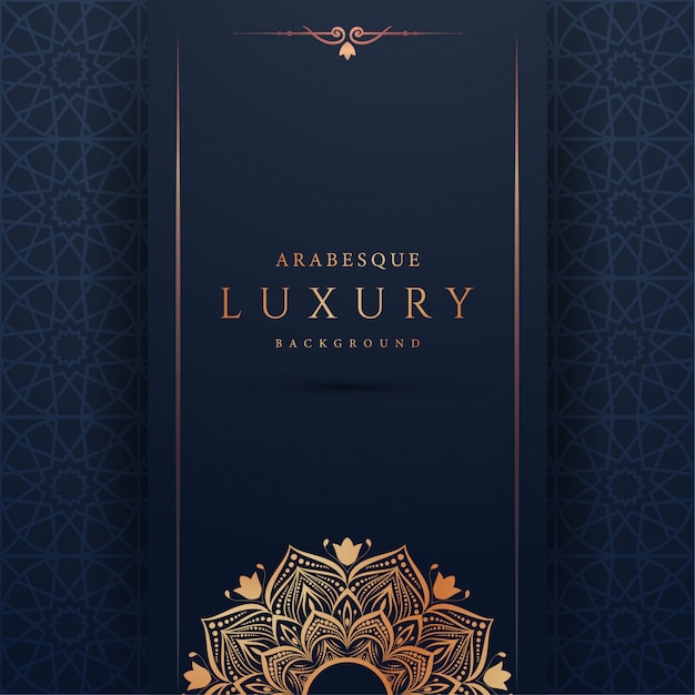 Luxury mandala background with golden arabesque pattern arabic islamic east style