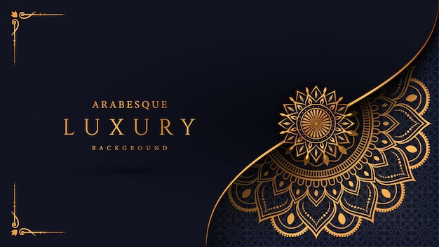 Luxury mandala background with golden arabesque pattern arabic islamic east style