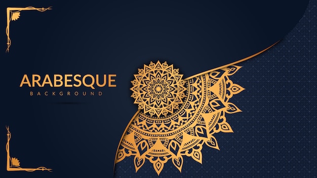 Luxury mandala background with golden arabesque pattern arabic islamic east style