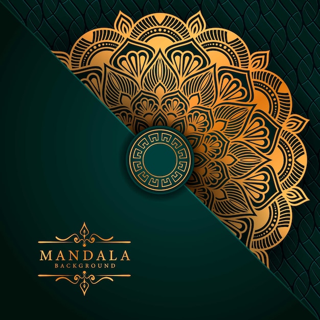 Luxury mandala background with golden arabesque pattern arabic islamic east style