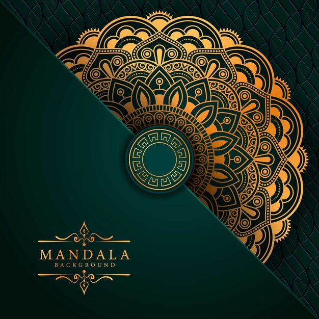 Luxury mandala background with golden arabesque pattern arabic islamic east style