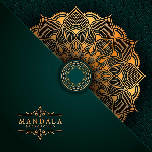 Luxury mandala background with golden arabesque pattern arabic islamic east style