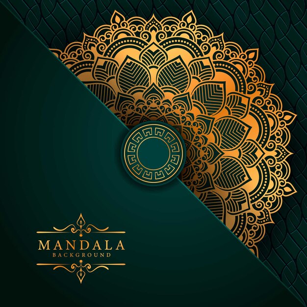 Luxury mandala background with golden arabesque pattern arabic islamic east style