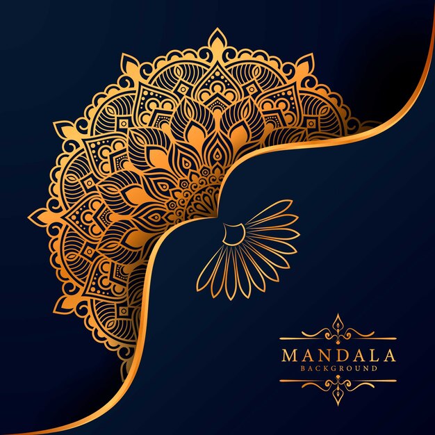 Luxury mandala background with golden arabesque pattern arabic islamic east style