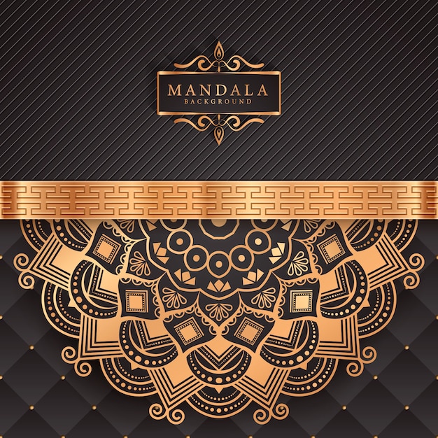 Luxury mandala background with golden arabesque pattern arabic islamic east style