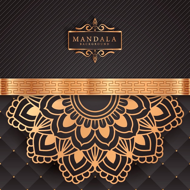 Luxury mandala background with golden arabesque pattern arabic islamic east style