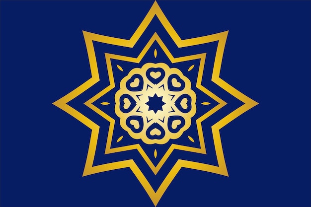 黄金のアラベスクパターンアラビアイスラム東スタイルと豪華なマンダラの背景