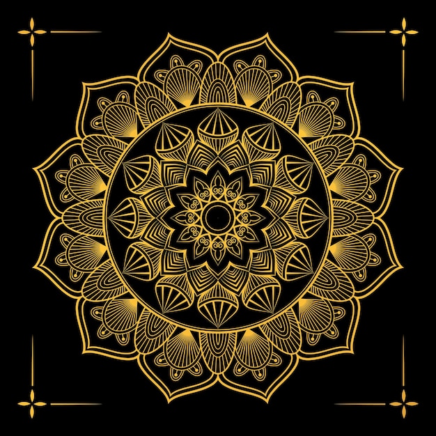 Luxury mandala background with golden arabesque pattern arabic islamic east style