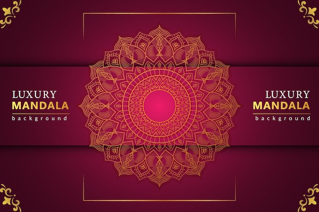 Vector luxury mandala background with golden arabesque pattern arabic islamic east style