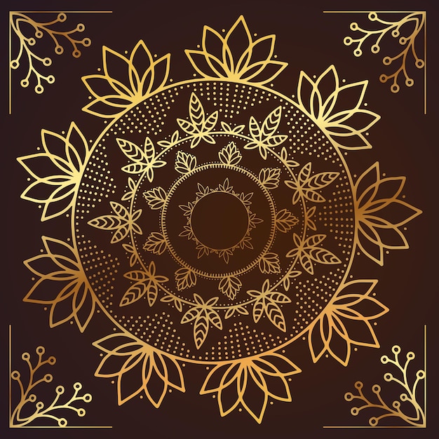 Luxury mandala background with golden arabesque pattern arabic islamic east style