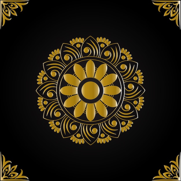 Vettore sfondo di mandala di lusso con motivo arabesco dorato mandala decorativa in stile arabo islamico orientale