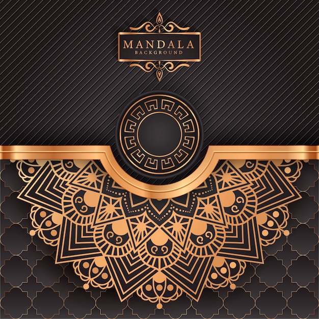 Роскошный фон мандалы с золотым узором арабески арабский исламский стиль