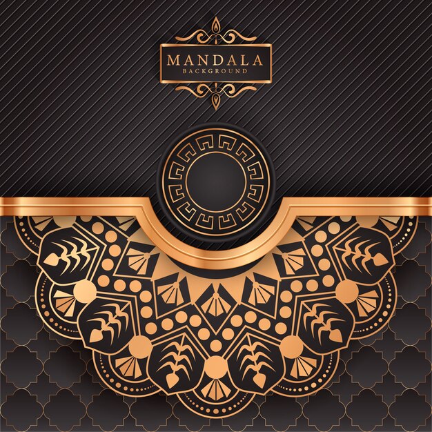 Sfondo di mandala di lusso con arabeschi dorati modello arabo stile islamico