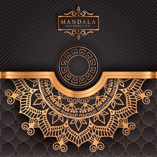 Luxury mandala background with golden arabesque pattern arabic islamic style