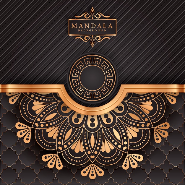 Sfondo di mandala di lusso con arabeschi dorati modello arabo stile islamico