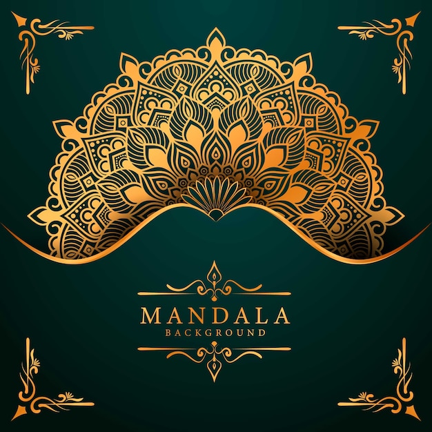 Luxury mandala background with golden arabesque pattern arabic islamic style