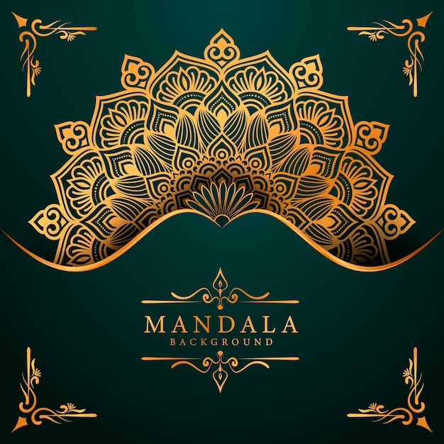 Vector luxury mandala background with golden arabesque pattern arabic islamic style