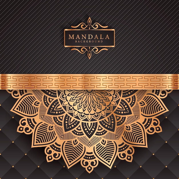 Luxury mandala background with golden arabesque pattern   east style