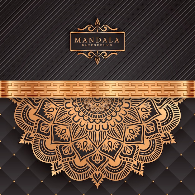 Luxury mandala background with golden arabesque pattern   east style