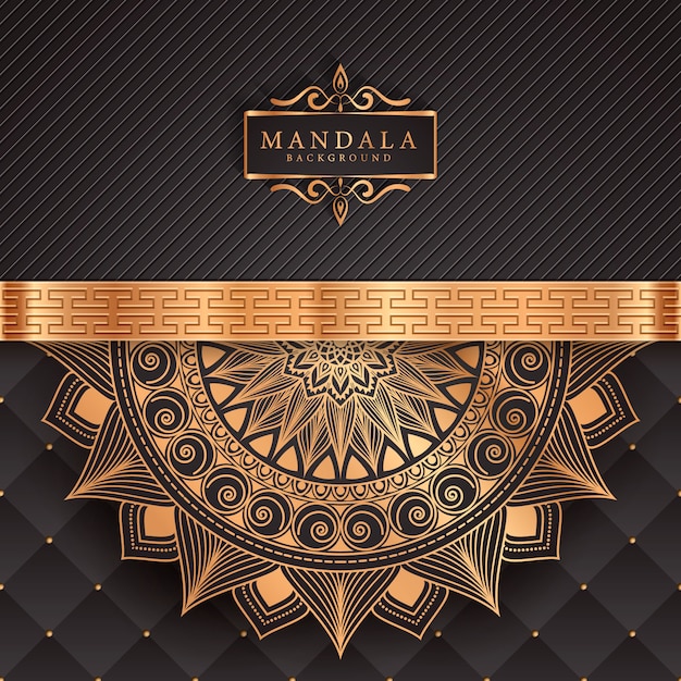 Luxury mandala background with golden arabesque pattern   east style