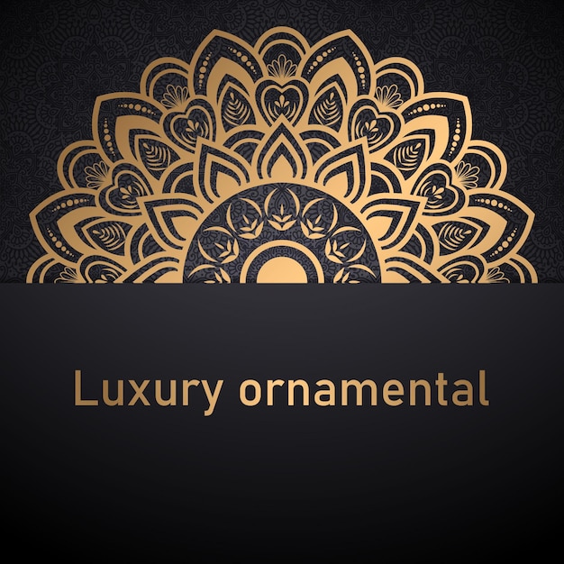 Luxury mandala background with golden arabesque pattern Premium Vector