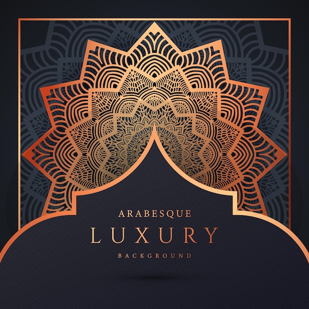 Luxury mandala background with golden arabesque pattern vector premium vector