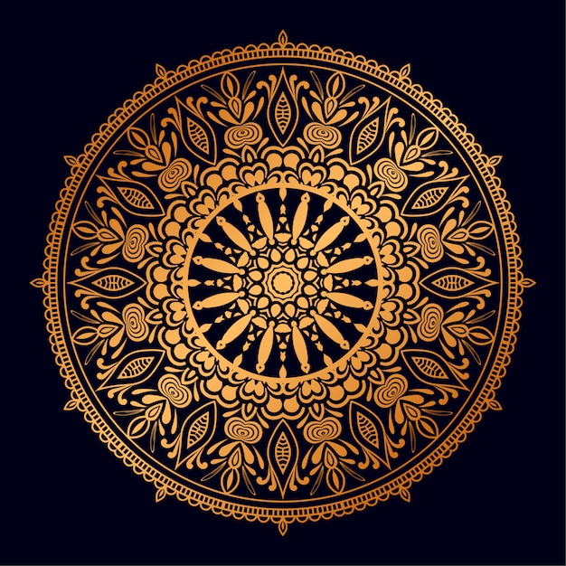 Vector luxury mandala background with golden arabesque pattern