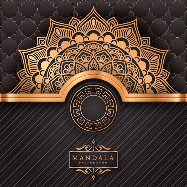 Luxury mandala background with golden arabesque pattern