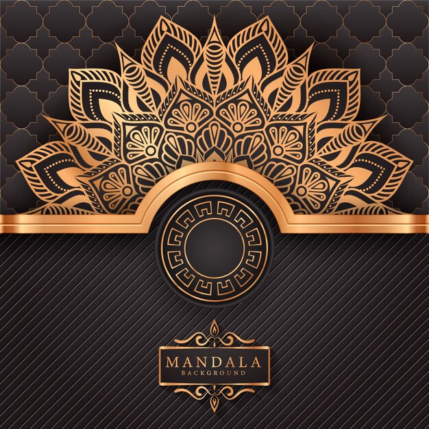 Luxury mandala background with golden arabesque pattern