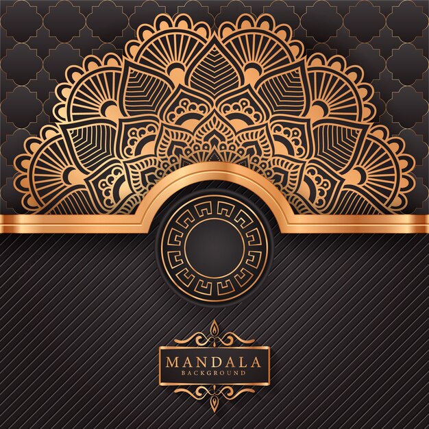 Luxury mandala background with golden arabesque pattern