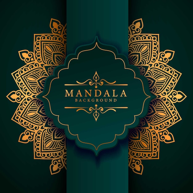 Vector luxury mandala background with golden arabesque pattern