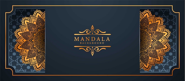 Luxury mandala background with golden arabesque pattern