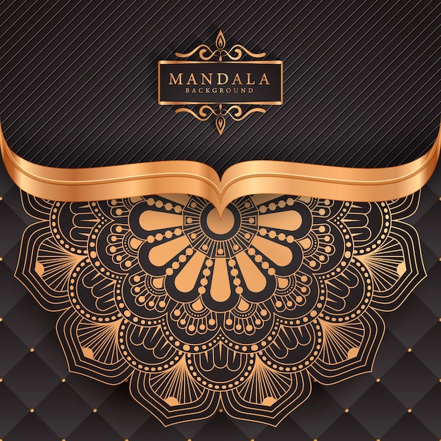 Luxury mandala background with golden arabesque pattern