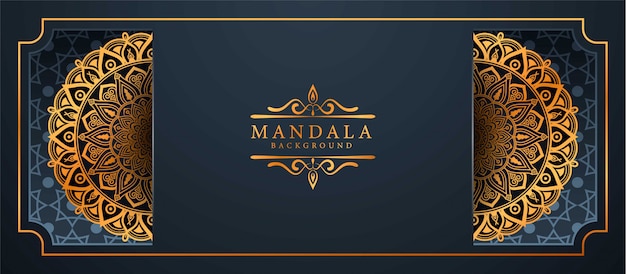 Luxury mandala background with golden arabesque pattern