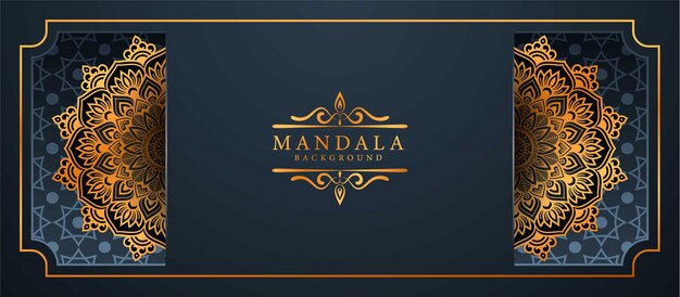 Luxury mandala background with golden arabesque pattern