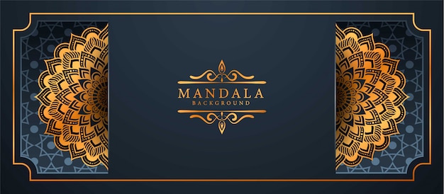 Luxury mandala background with golden arabesque pattern