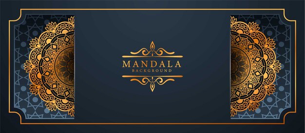 Luxury mandala background with golden arabesque pattern